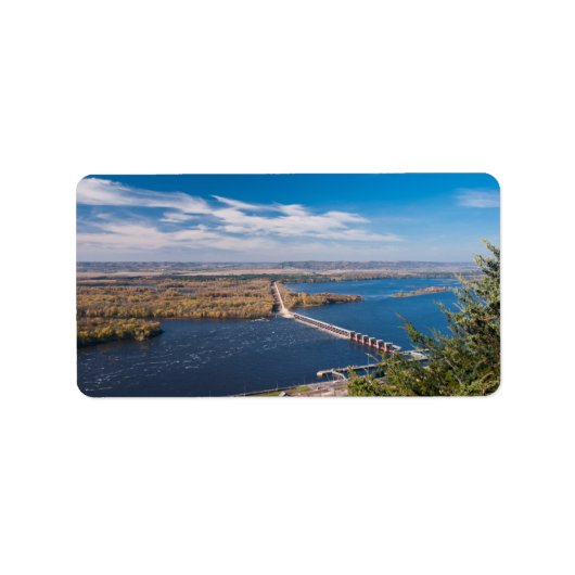 Boven de Mississippi en dam in Alma Etiket (Voorkant)