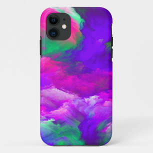 Boven de Paarse Abstracte kunst van het Roze Blauw Case-Mate iPhone Case