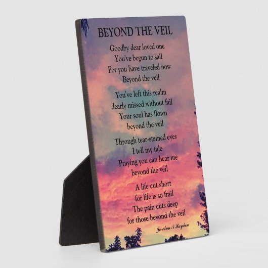 BOVEN DE VEIL POEM FOTOPLAAT (Zijkant)