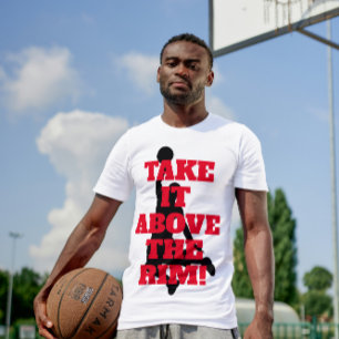 Boven de velg   Basketball-zin met Oranje tekst T-shirt