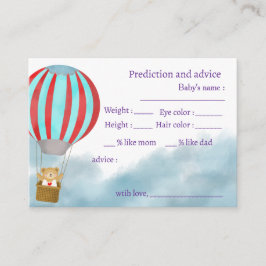 Boven de wolken kom je naar me toe Baby Shower Advieskaart