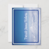 "Boven de wolken" koninklijk blauw Pet Afstuderen Kaart (Achterkant)