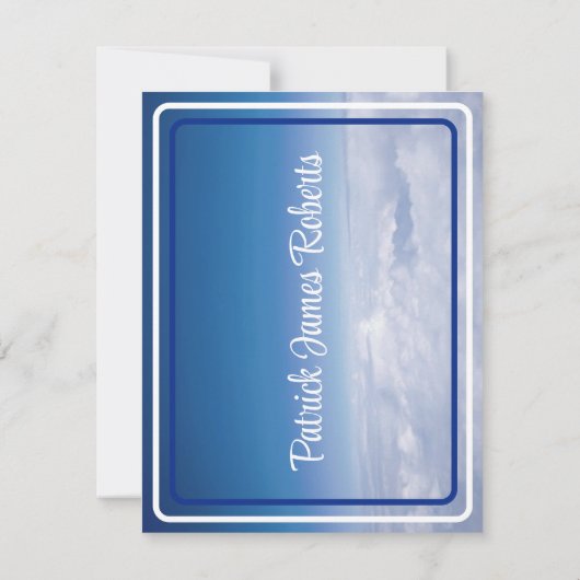 "Boven de wolken" koninklijk blauw Pet Afstuderen Kaart (Achterkant)