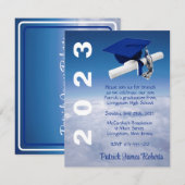 "Boven de wolken" koninklijk blauw Pet Afstuderen Kaart (Voorkant / Achterkant)