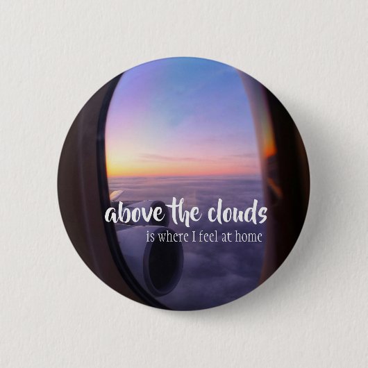 Boven de wolken ronde button 5,7 cm (Voorkant)