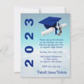 "Boven de wolken" - Royal Blue en Blauwgroen Afstu Kaart (Voorkant)