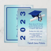 "Boven de wolken" - Royal Blue en Blauwgroen Afstu Kaart (Voorkant / Achterkant)