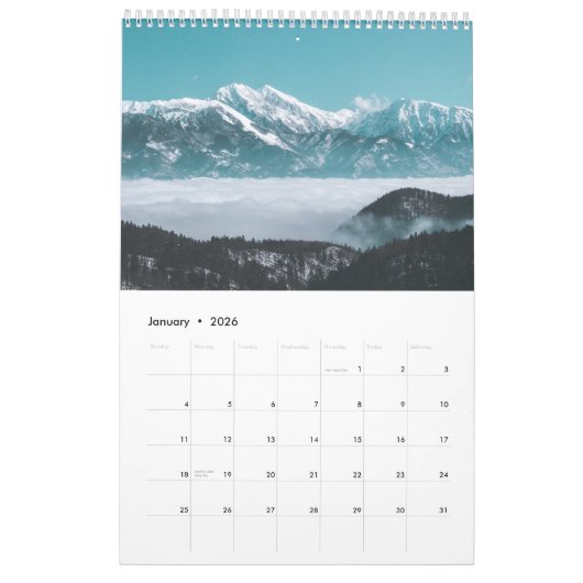Boven de wolkenkalender kalender (Jan 2026)