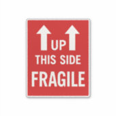 Boven deze zijde kwetsbaar verzendlabel sticker (Voorkant)