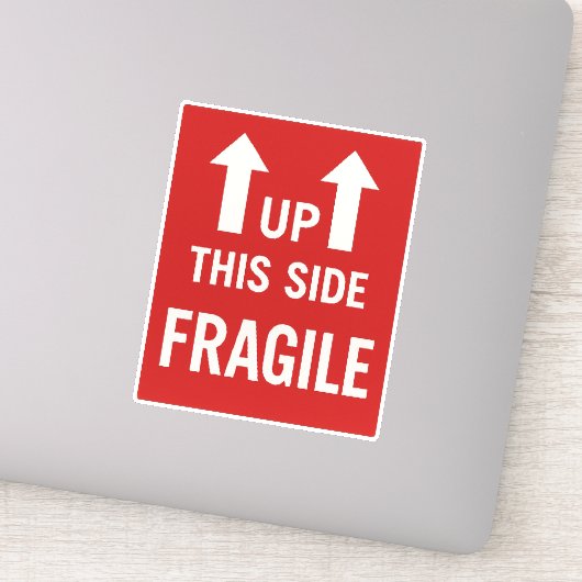 Boven deze zijde kwetsbaar verzendlabel sticker (Detail)