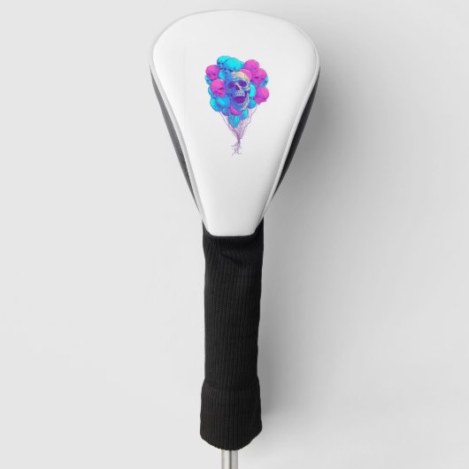 Boven en bot � Grappige zwevende schedel Golfheadcover (Voorkant)