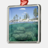 Boven en onder het meer van Tahoe Metalen Ornament (Links)