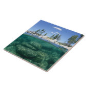 Boven en onder het meer van Tahoe Tegeltje (Zijkant)