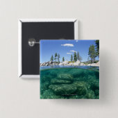 Boven en onder het meer van Tahoe Vierkante Button 5,1 Cm (Voorkant /achterkant)