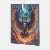Boven en onder - Wise Owl Art Glas Ornament (Voorkant links)
