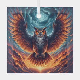 Boven en onder - Wise Owl Art Glas Ornament