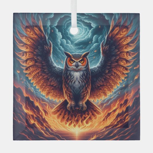 Boven en onder - Wise Owl Art Glas Ornament (Voorkant)