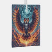 Boven en onder - Wise Owl Art Glas Ornament (Voorkant Rechts)