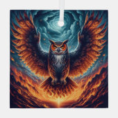 Boven en onder - Wise Owl Art Glas Ornament (Achterkant)