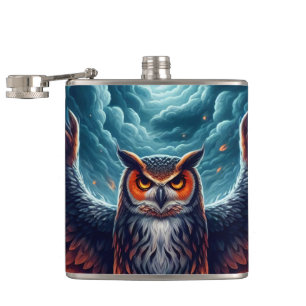 Boven en onder - Wise Owl Art Heupfles