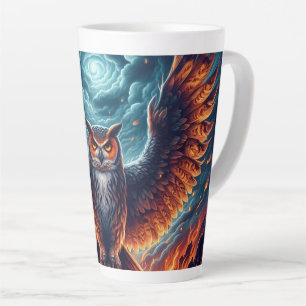 Boven en onder - Wise Owl Art Latte Mok