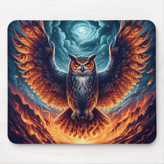 Boven en onder - Wise Owl Art Muismat (Voorkant)