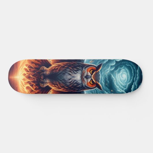 Boven en onder - Wise Owl Art Persoonlijk Skateboard (Horizontaal)