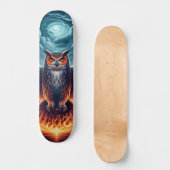 Boven en onder - Wise Owl Art Persoonlijk Skateboard (Voorkant)