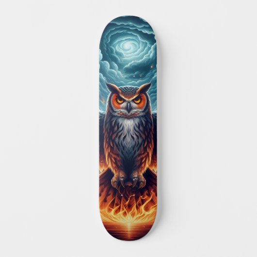 Boven en onder - Wise Owl Art Persoonlijk Skateboard (Voorkant)