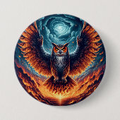 Boven en onder - Wise Owl Art Ronde Button 7,6 Cm (Voorkant)