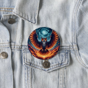 Boven en onder - Wise Owl Art Ronde Button 7,6 Cm