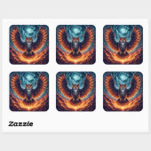 Boven en onder - Wise Owl Art Vierkante Sticker (Vel)