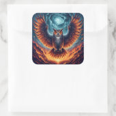 Boven en onder - Wise Owl Art Vierkante Sticker (Tas)