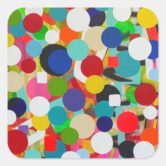 Boven- en weggebruikers vierkante sticker (Voorkant)