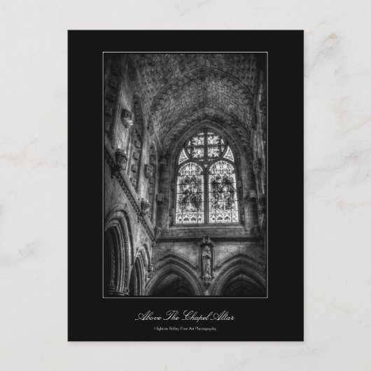 Boven het kapelaltaar, Glas in lood WIndow Briefkaart (Voorkant)