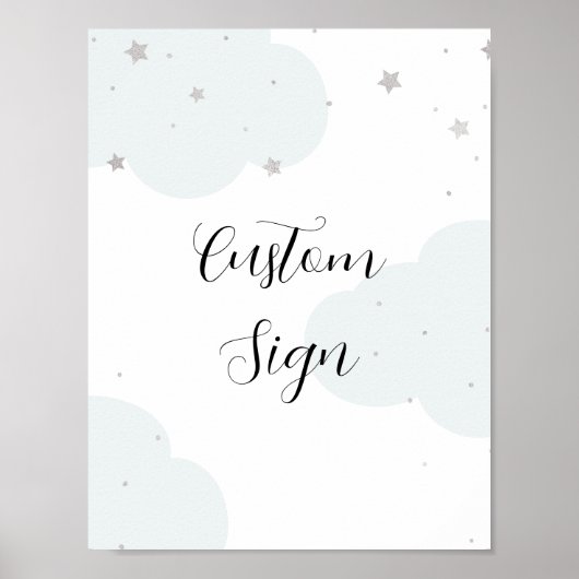 Boven het Moon Twinkle Star Custom-teken Poster (Voorkant)