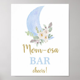 Boven het moonBaby Shower Boy Momosa Bar teken Poster