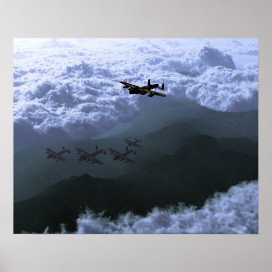 Boven het zee van wolken Lancaster Bombers Poster (Voorkant)