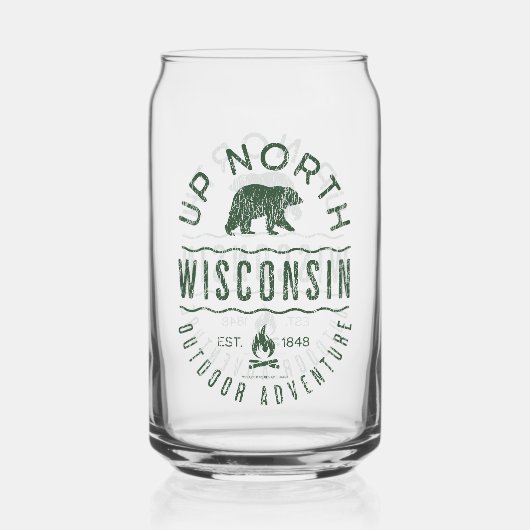 Boven in Wisconsin Blikvorm Glas (Voorkant)