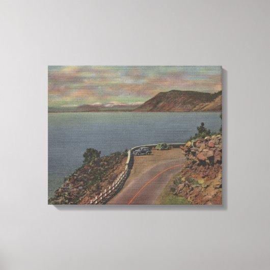 Boven Klamath Lake, Oregon - Lookout Point Canvas Afdruk (Voorkant)