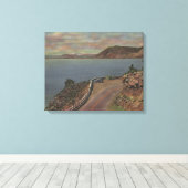 Boven Klamath Lake, Oregon - Lookout Point Canvas Afdruk (Insitu (Houten vloer))