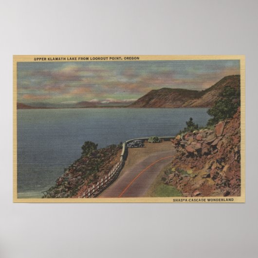 Boven Klamath Lake, Oregon - Lookout Point Poster (Voorkant)