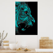 Boven mannelijk leeuwpredator carnivore poster (Keuken)