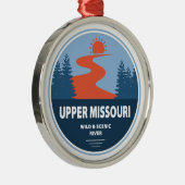Boven-Missouri Wild en Scenic River Metalen Ornament (Rechts)