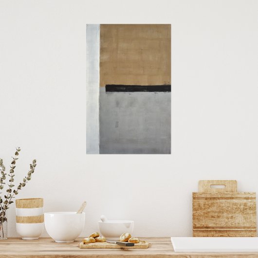 'Boven' neutrale Abstracte Art Poster afdrukken (Keuken)