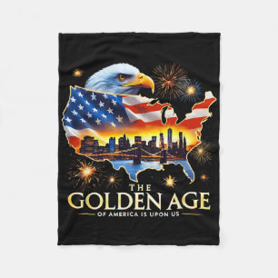 Boven ons Funny Trump Gouden Adelaar De Gouden Eeu Fleece Deken