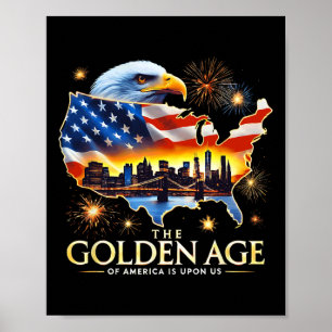 Boven ons Funny Trump Gouden Adelaar De Gouden Eeu Poster