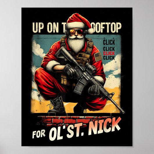 Boven op het dak Klik Klik Klik Kerstmis Poster (Voorkant)