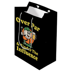 Boven Par en Onder De Invloed Golf Drinken Medium Cadeauzakje