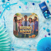 Boven stijgen (vierkant Bord) Papieren Bordje (Feest)